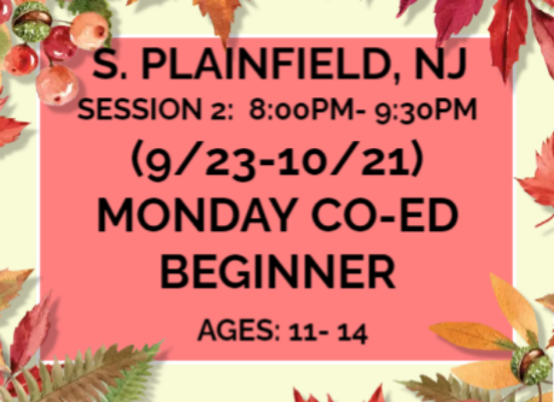 Picture of S2: (SP) MON BEGINNER (9/23-10/21) 8:00PM- 9:30PM (APF)