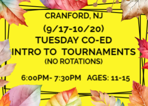 Picture of CRAN TUES INTRO TO TOURNAMENTS (9/17-10/20) 6PM-7:30PM (APF)